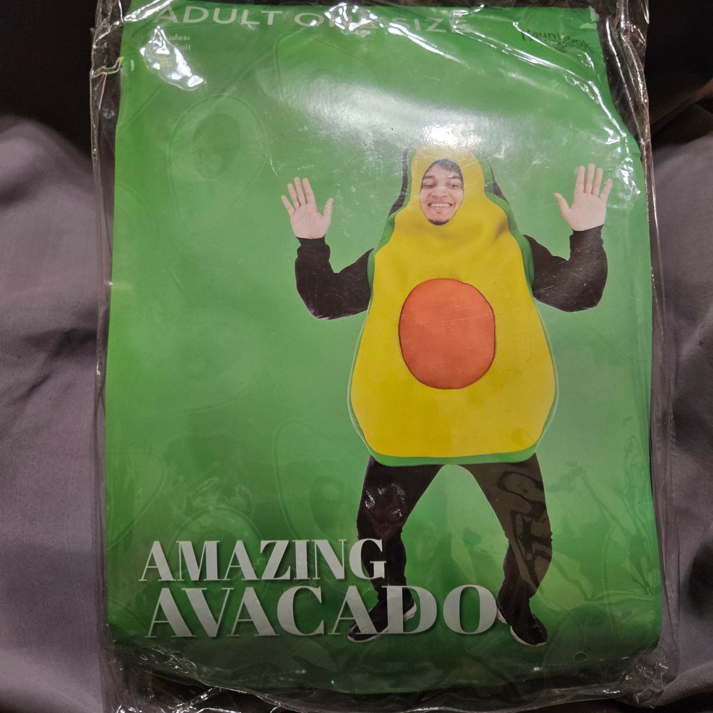 Amazing Avacado Adult One Size Halloween Costume Green Fruit Body Suit Hauntlook